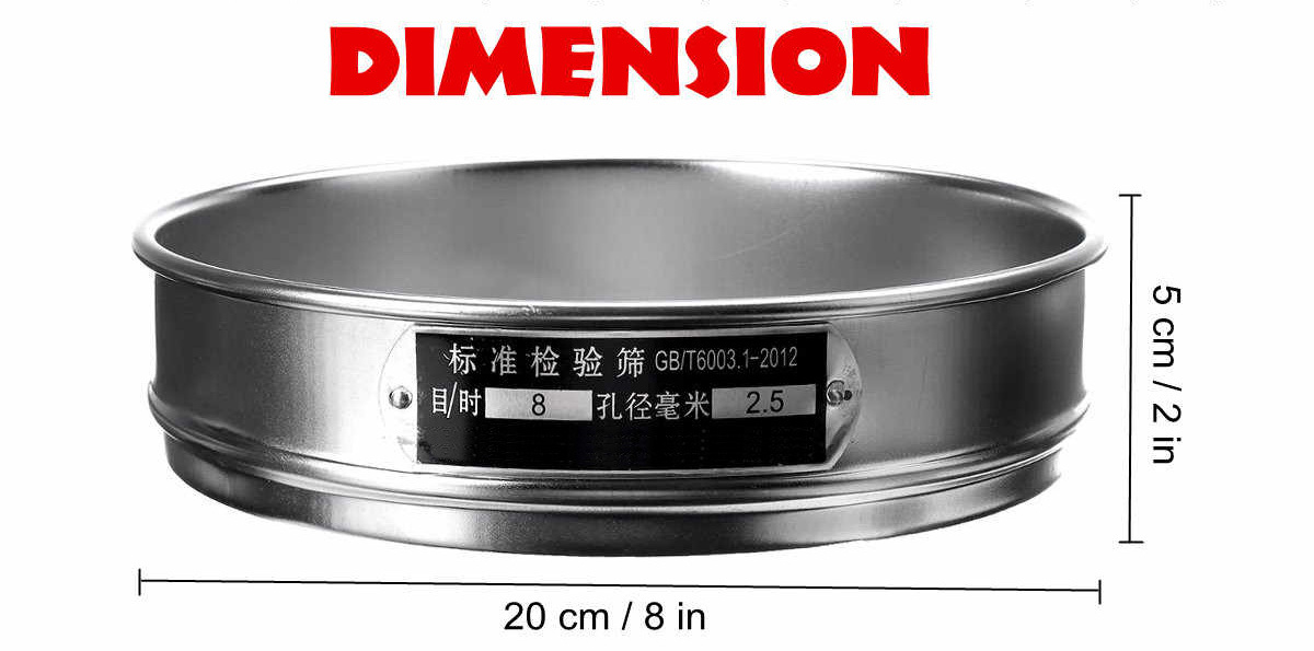 304 Stainless Steel Flour Mesh 50-150 Micron Standard Lab Testing Sieve 200-600mm ODM Supported with 1-Year Warranty