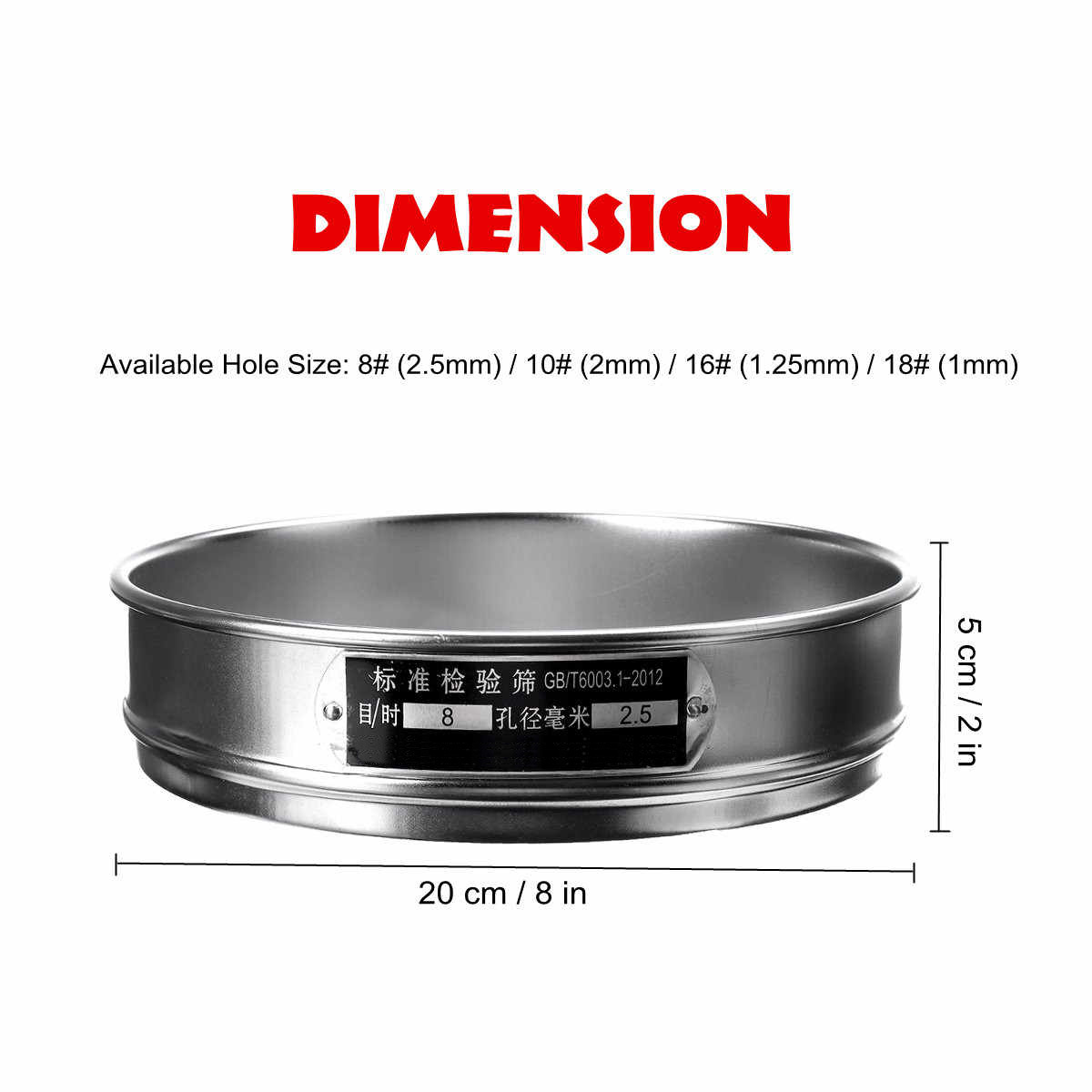 304 Stainless Steel Flour Mesh 50-150 Micron Standard Lab Testing Sieve 200-600mm ODM Supported with 1-Year Warranty