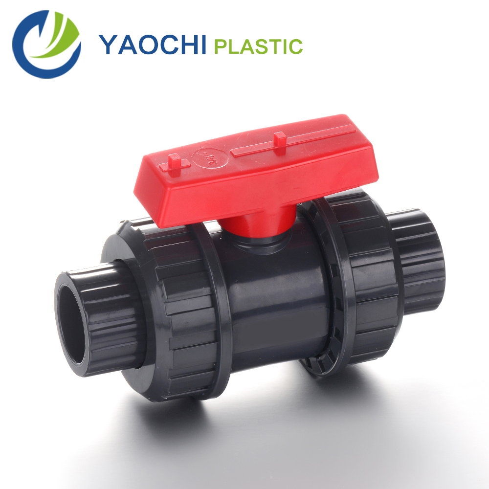 High Quality PVC 1/2 - 4 inches plastic double union ball valve