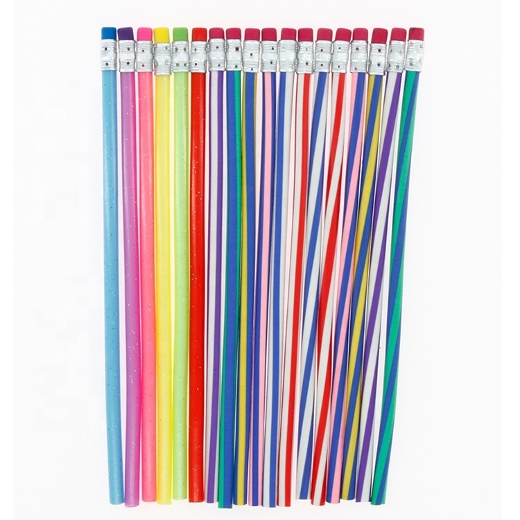 Back To School Stationery Soft Pencils Plastic Flexible Soft Pencil High Quality Standard Pencil Toy