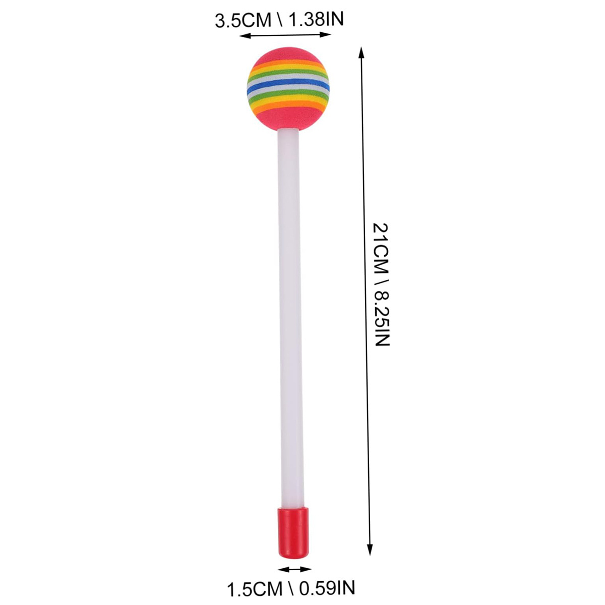 Orff Instrument Rainbow Drum sticks Tambourines Lollipop Drum Musical Instruments  Plastic Percussion Drum Sponge