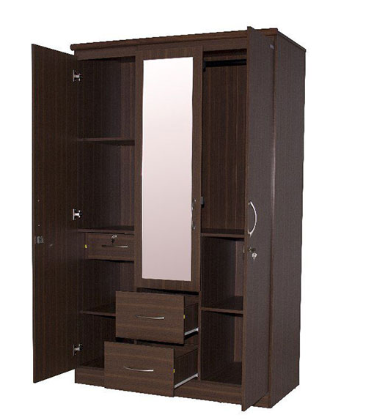 Modern design bedroom furniture melamine wooden folding door wardrobe