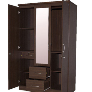 Modern design bedroom furniture melamine wooden folding door wardrobe