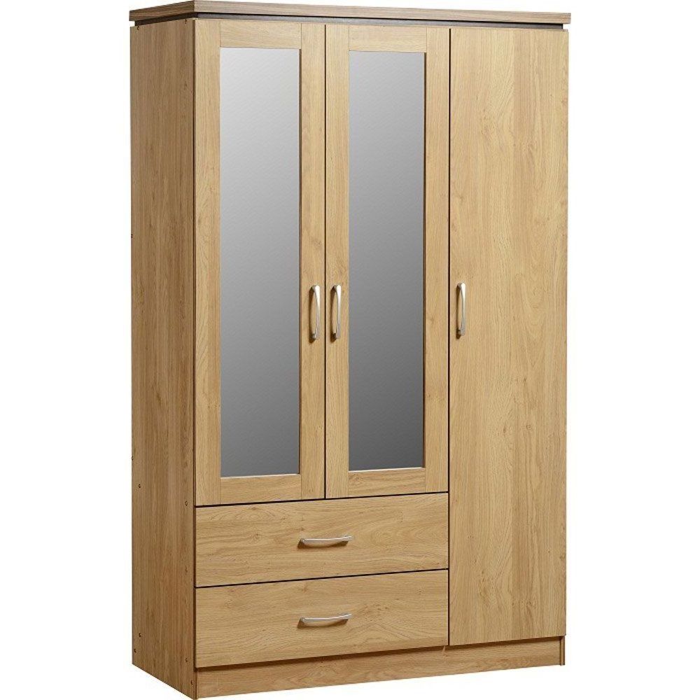 Modern design bedroom furniture melamine wooden folding door wardrobe