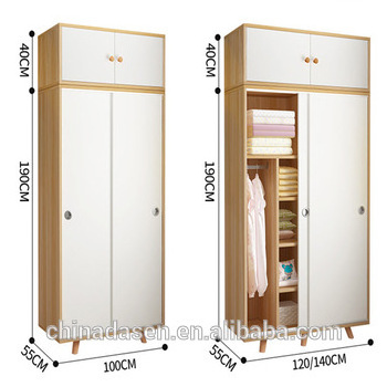 Modern design bedroom furniture melamine wooden folding door wardrobe