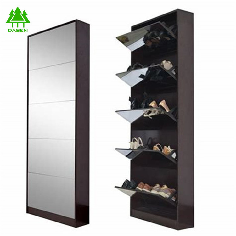 hot selling good service shoe cabinet with full length mirror