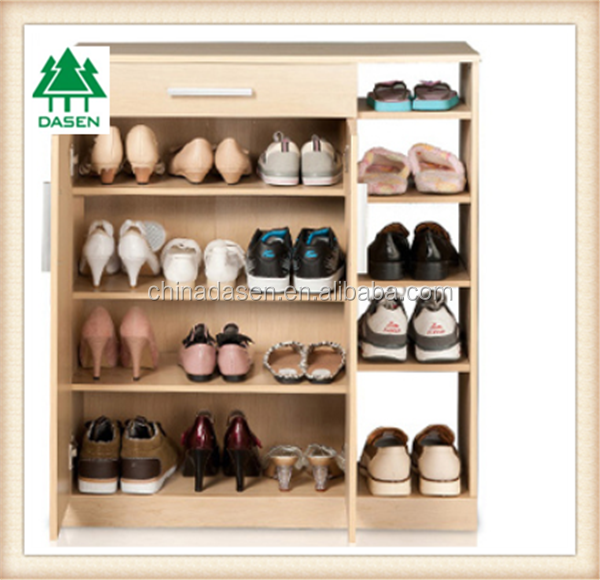 Tall Shoe Cabinet,Wood Shoe Rack With 3 Tiers,Modern Wood Shoe Rack