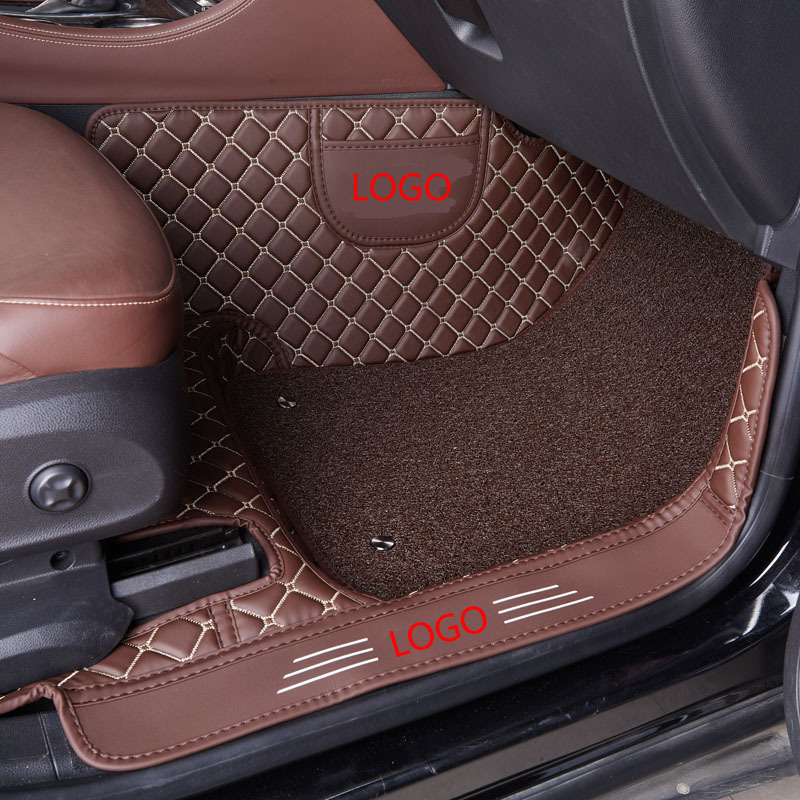 5d leather car mat new design leather car floor mat Cover the threshold customize LOGO car carpet