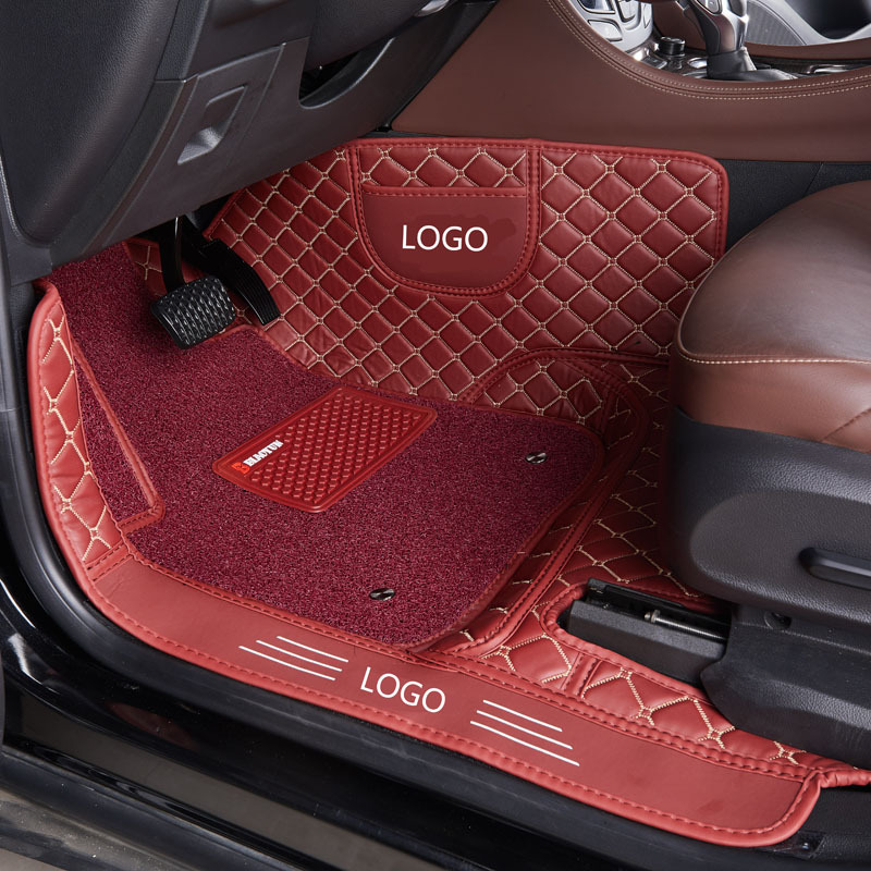 5d leather car mat new design leather car floor mat Cover the threshold customize LOGO car carpet