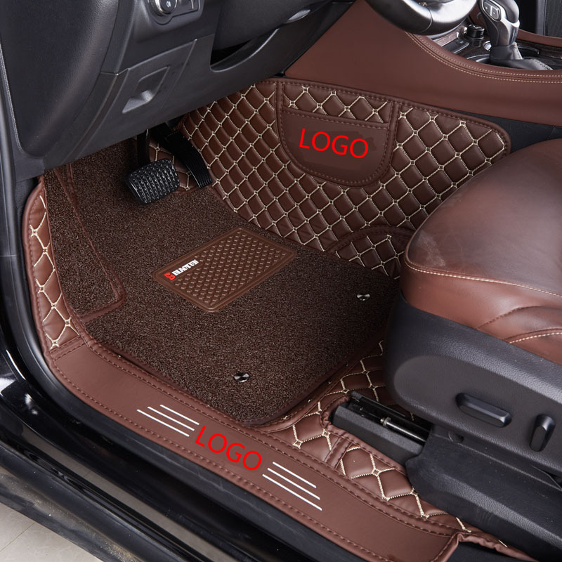 5d leather car mat new design leather car floor mat Cover the threshold customize LOGO car carpet