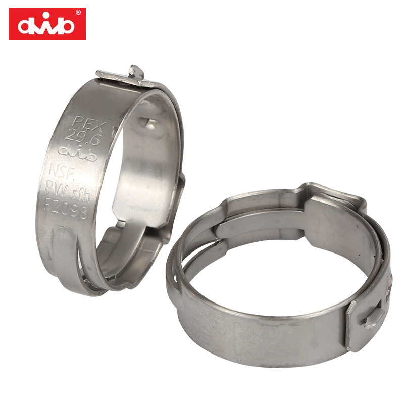 Custom Stainless Steel Flexible 1 Ear Low Profile Hose Clamps for Pex Pipe