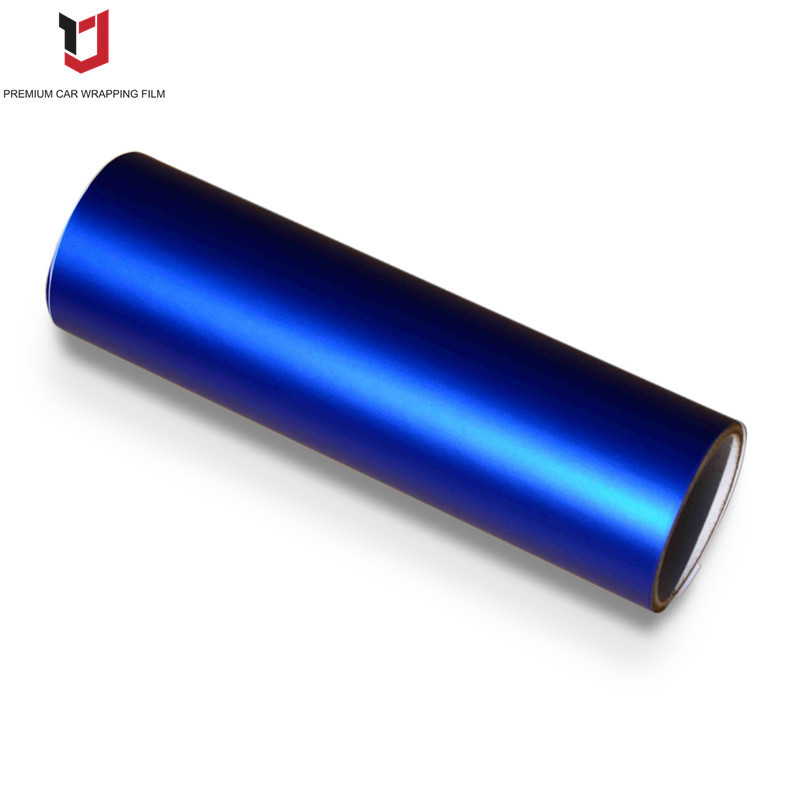 Derek hot sale dark blue matte chrome car wrap film 1.52*18m car full body wrapping vinyl