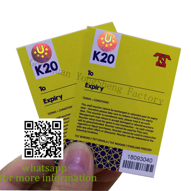 Custom anti-counterfeiting security watermark paper discount ticket/ voucher/ coupon printing