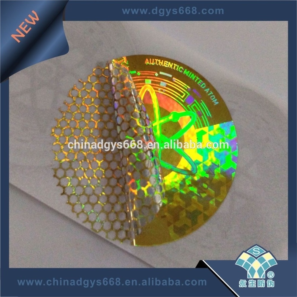 Custom square color changing hologram sticker label