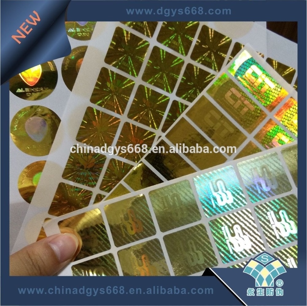 Custom square color changing hologram sticker label