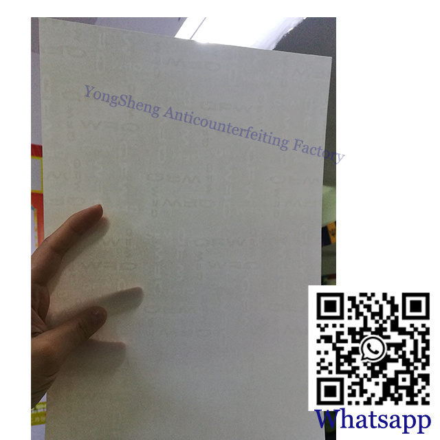 Customized watermark paper anti-counterfeiting security bond paper ticket/coupon/voucher certificate paper