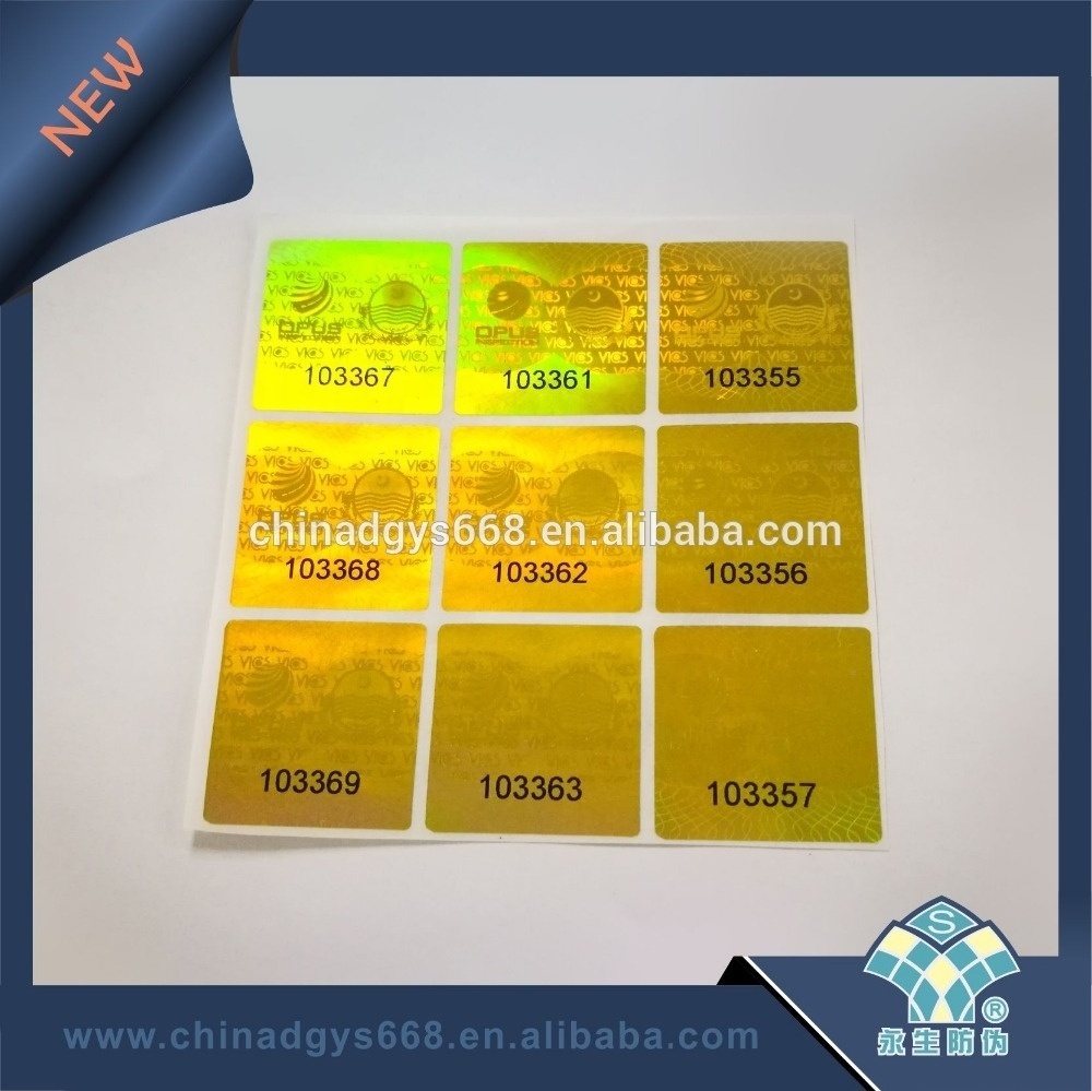 Custom square color changing hologram sticker label