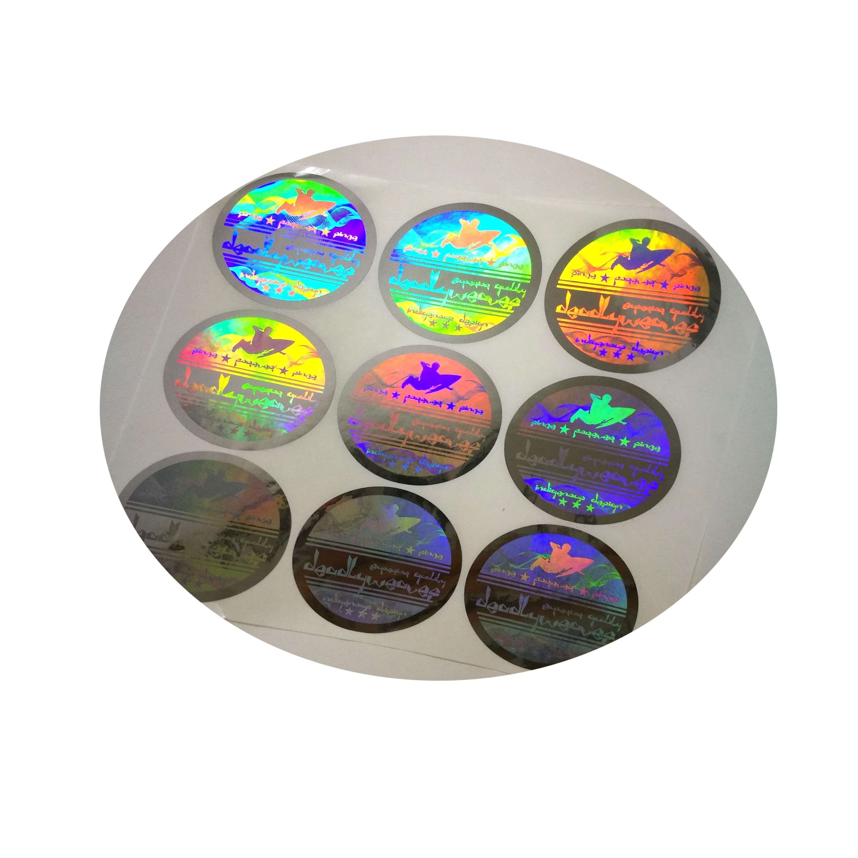 Customized made hologram hat sticker, hat hologram label