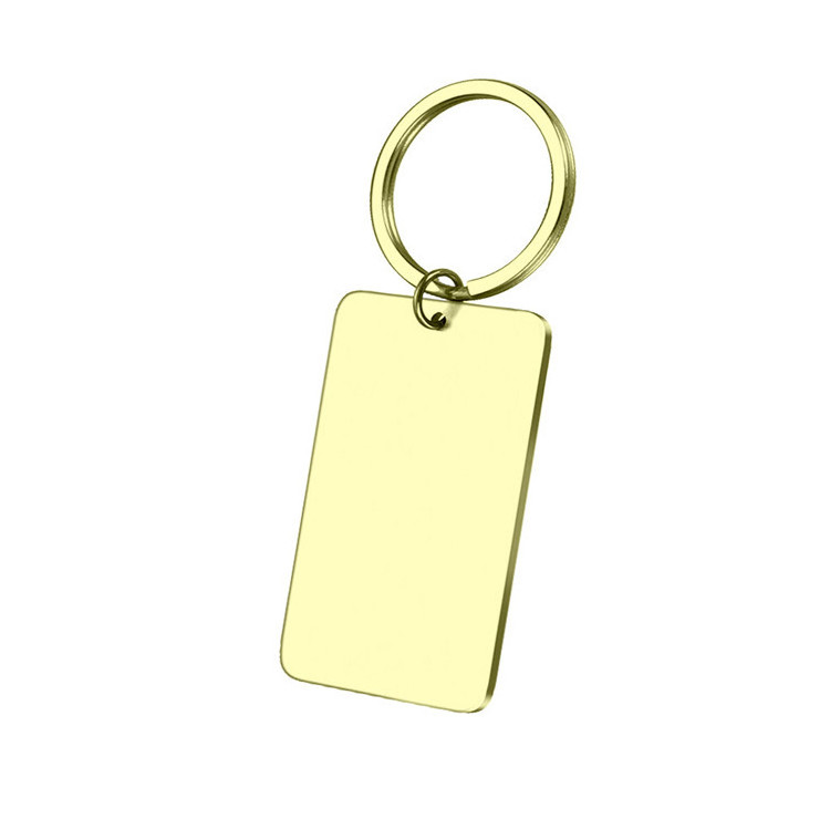 QR Dog Tag  Keyring Custom Sublimation Key Chain Stainless Steel Stamping Blanks Rectangle Keychain