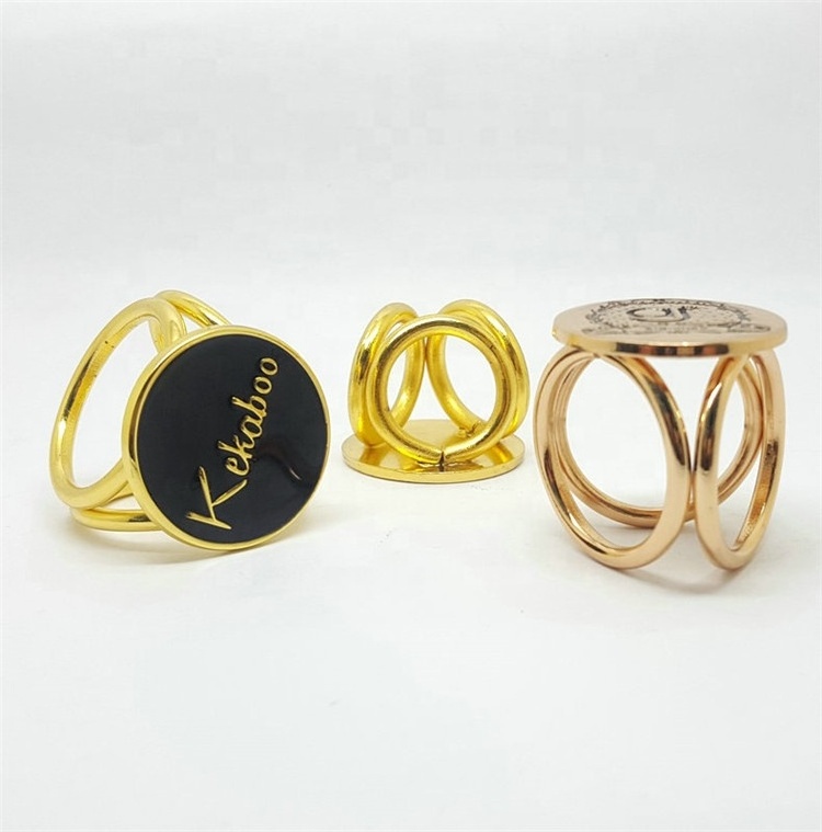 Women Charm Custom Brand Letter Logo 1 2 3 Circle Rings Gold Scarf Accessories Ring