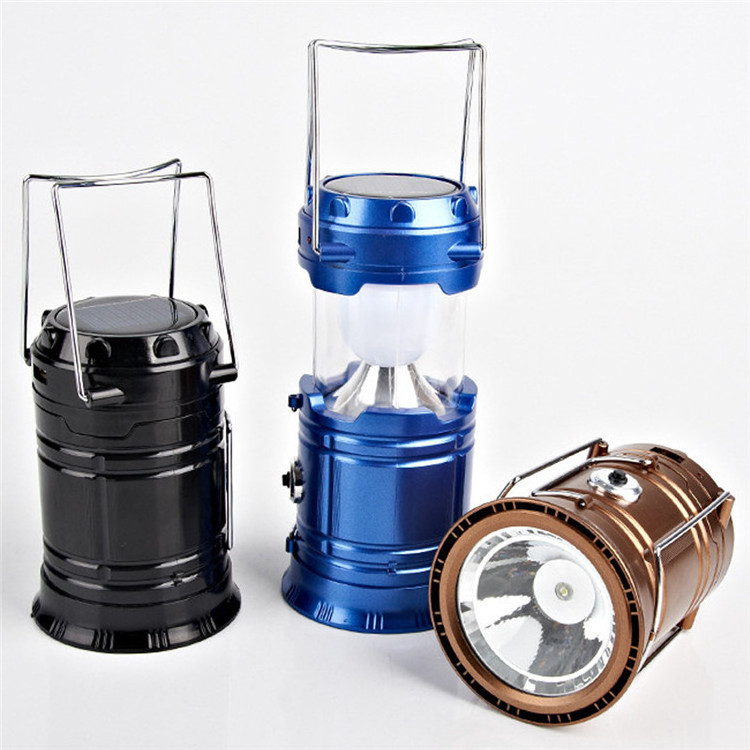 2023 Hot Sale Outdoor Travel Stretching Flashlight USB Rechargeable Portable Mini Retro Camping Light Led Solar Camping Lamp