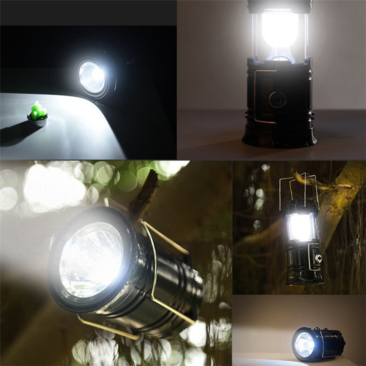 2023 Hot Sale Outdoor Travel Stretching Flashlight USB Rechargeable Portable Mini Retro Camping Light Led Solar Camping Lamp