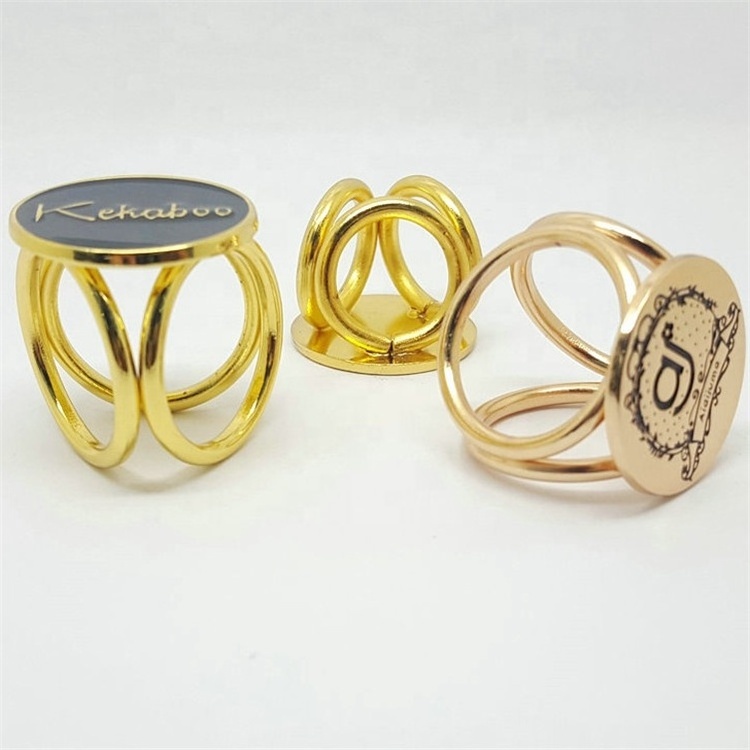 Women Charm Custom Brand Letter Logo 1 2 3 Circle Rings Gold Scarf Accessories Ring