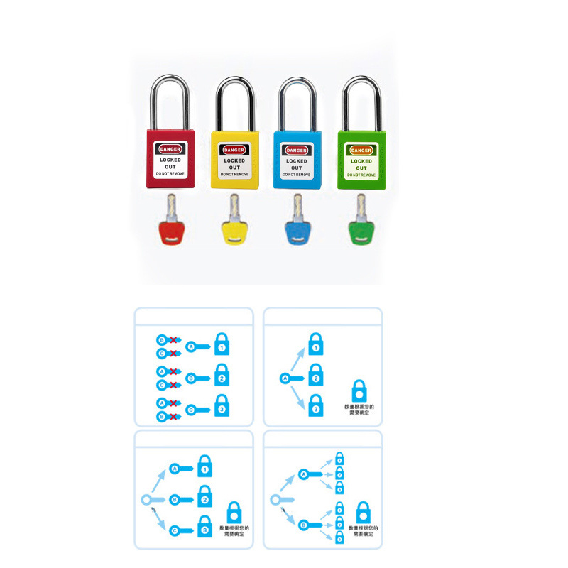 25mm colorful safety padlock industrial steel standard shackle lockout padlock security locks