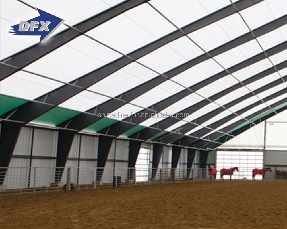 Build Sports Hall Inside Riding Steel Structure Prefabricated Horse Barn