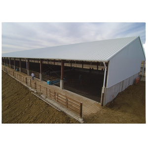 Light Metal Building Construction Cheap Prefab Steel Structure Cow Barn Design