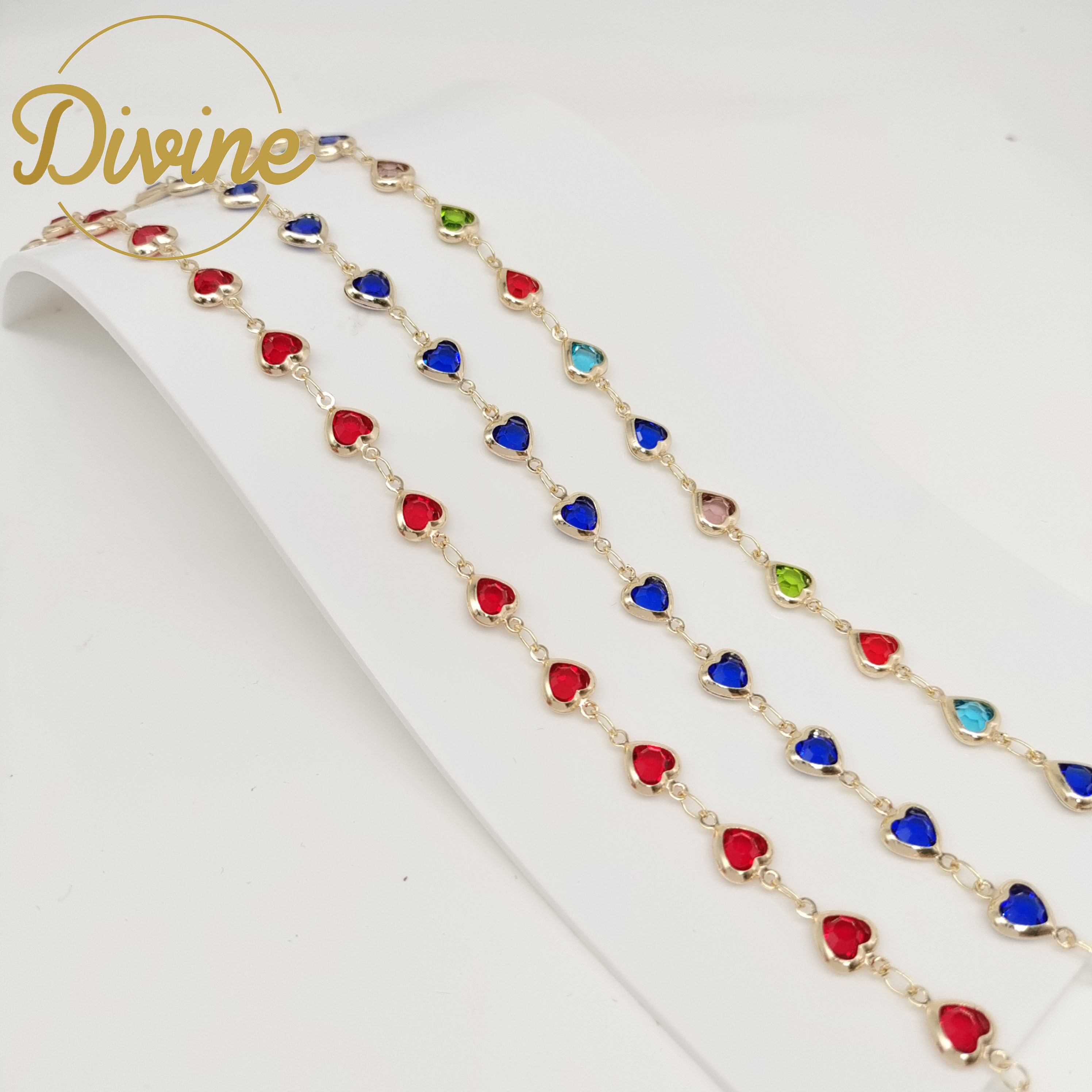 2023 Fashion 14K Gold Plated Brass High Quality Love Heart Anklet Summer Flower Adjustable Daity Anklets for women