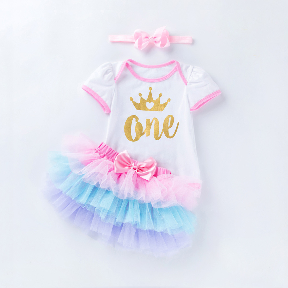 New wholesale baby girl outfits 1st 2nd birthday dress cute princess tutu skirt romper dress set