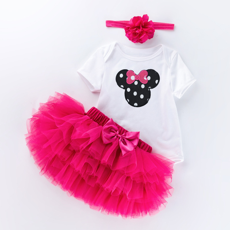 Fashion newborn baby clothes dress 3 piece girls birthday tutu dress girl dress outfits for kids