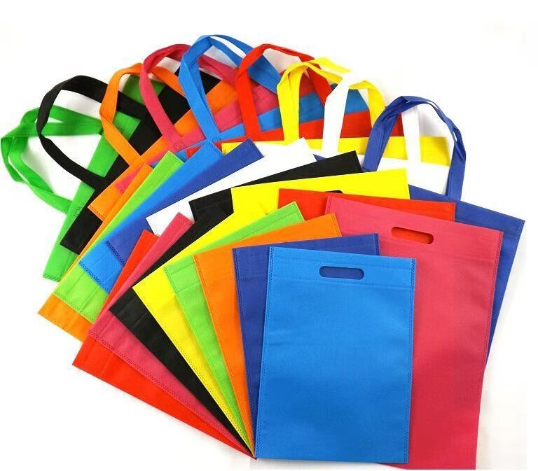 Cheap customized logo printed reusable supermarket packaging grocery non woven shopping bags tote carry eco-friendly bags