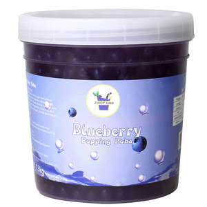 Doking High Quality Iso Haccp Blueberry Flavor Bursting Boba Fruit Juice Popping Boba for Bubble Tea with Blueberry Flavor