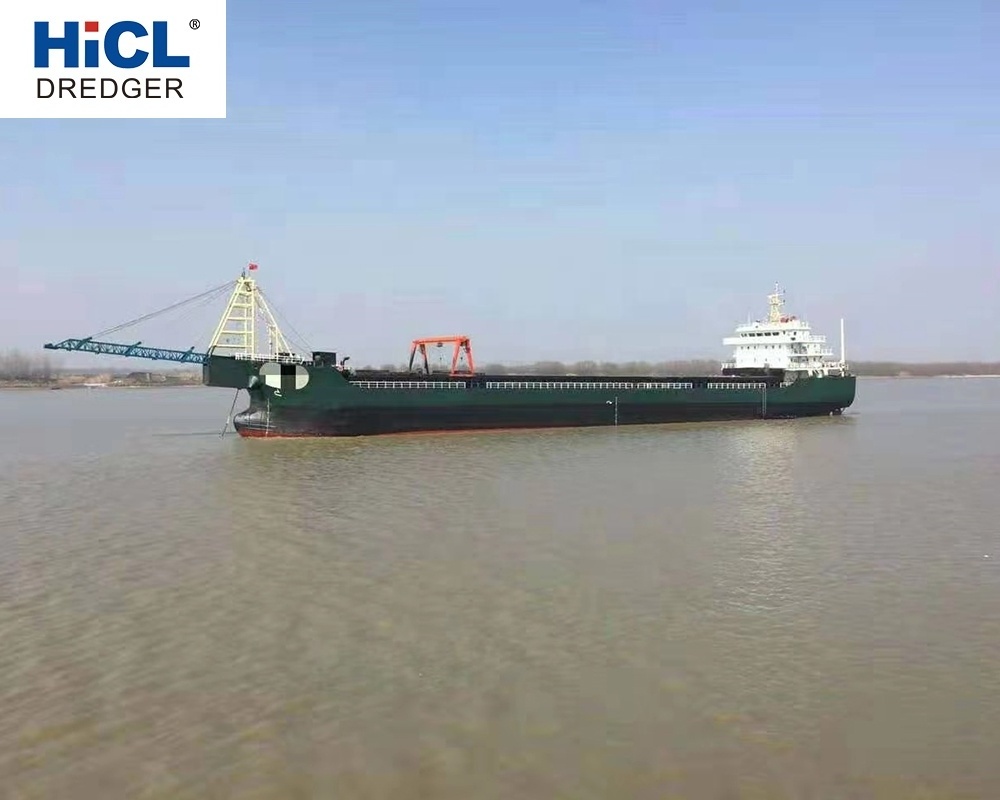 2021 China HICL shipyard 3000t self-unloading sand ship/2in1 sand vessel/trailer/3000 tons barge price/deck