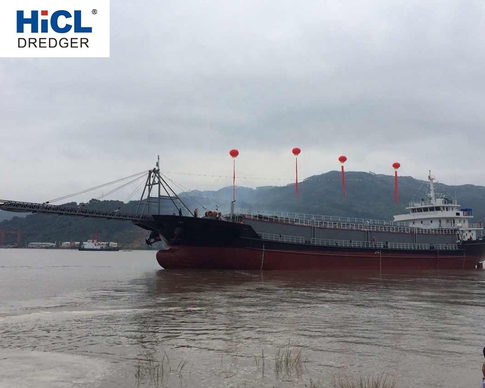 2021 China HICL shipyard 3000t self-unloading sand ship/2in1 sand vessel/trailer/3000 tons barge price/deck