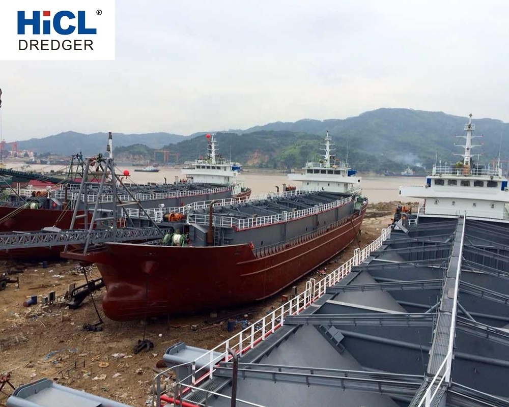 2021 China HICL shipyard 3000t self-unloading sand ship/2in1 sand vessel/trailer/3000 tons barge price/deck