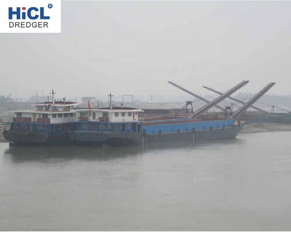 2021 China HICL shipyard 1000t self-unloading sand ship/hot selling ship barge used/sand dredger barge sale