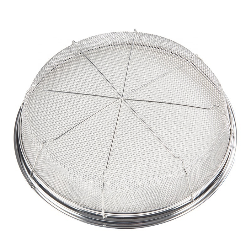 Home and Kitchen Accessories Shallow Stainless Steel Mesh Sieve For Fruits Salad