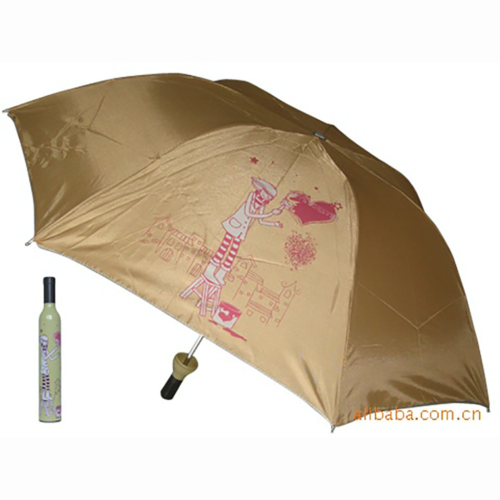 New Product simple Polyester fabric Length 59cm (including handle) Wine Bottle Umbrella