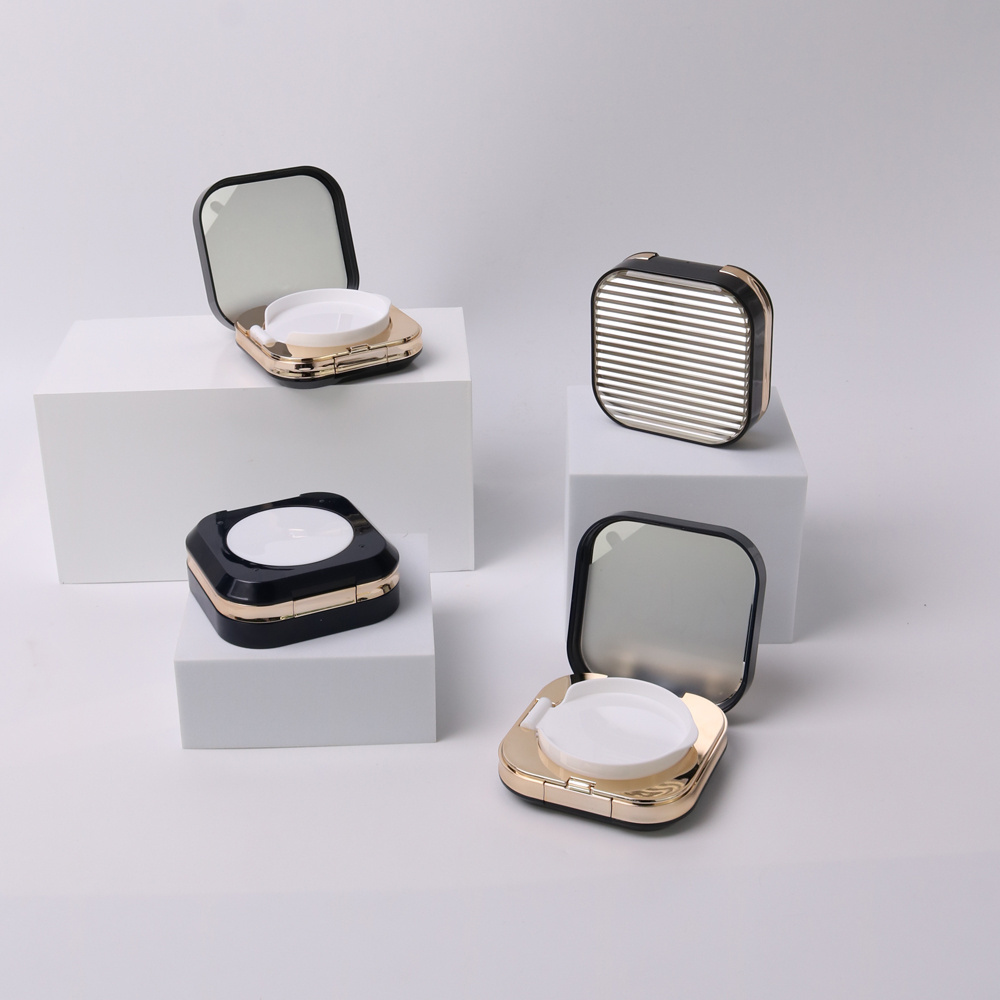 OEM ODM Square Air Cushion Compact Box With Mirror Air Cushion Bb Foundation Container Packaging  Air Cushion Box for cc Cream