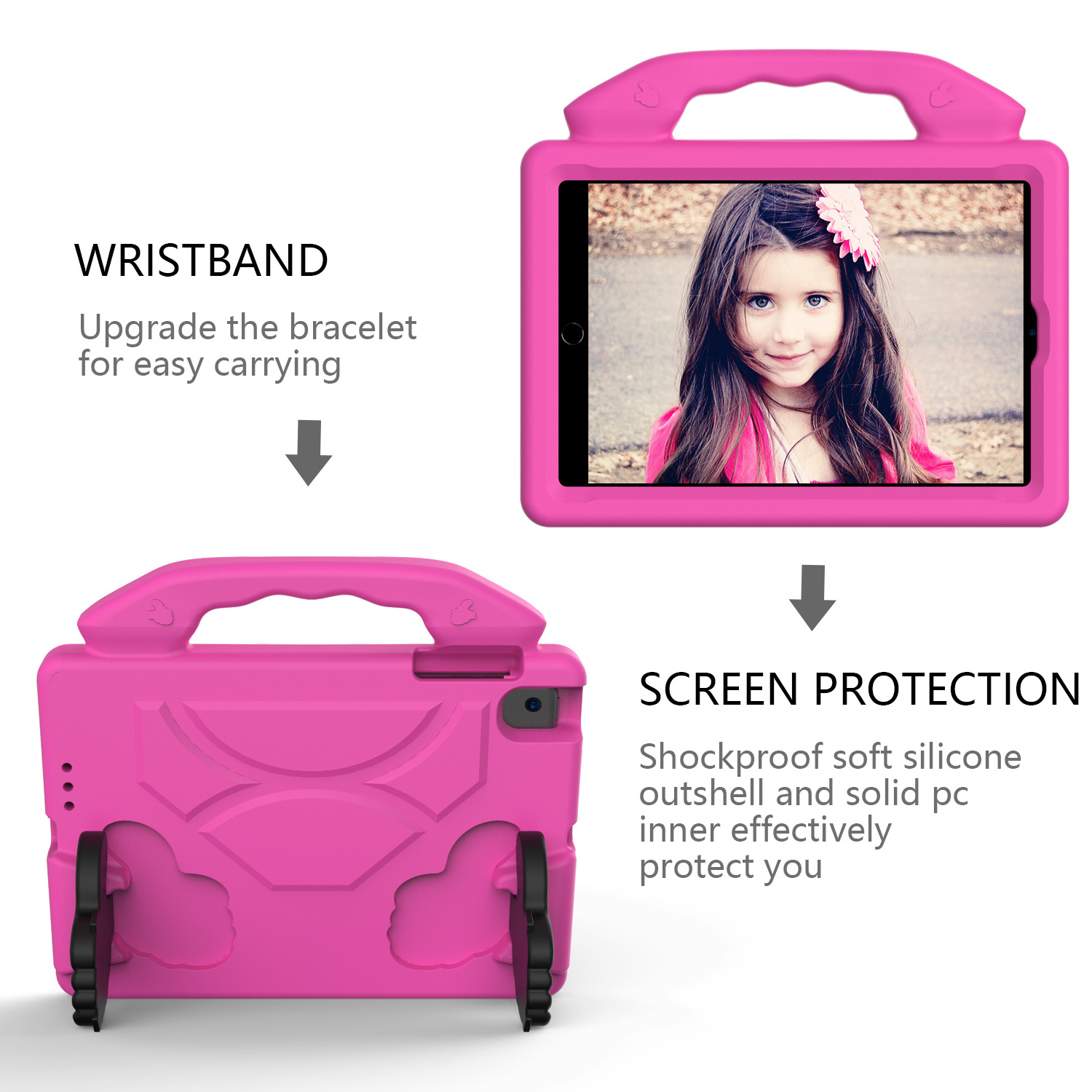 Children Safe Non-toxic EVA Hand Grip Stand Shockproof Silicone Cover For iPad Mini 1 2 3 4 5 7.9 inch Kids Tablet Case