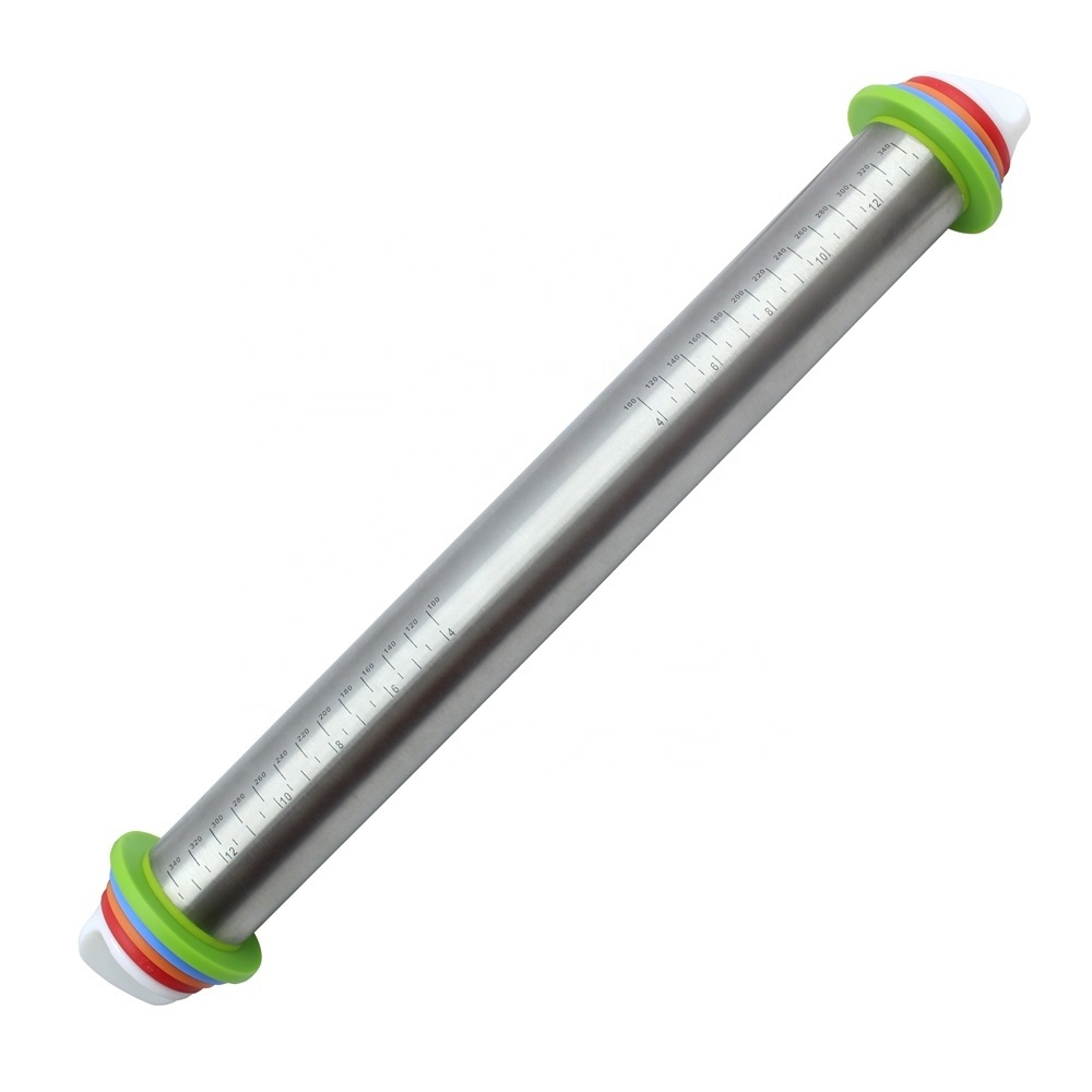 Stainless steel adjustable  french bakeware rolling pin