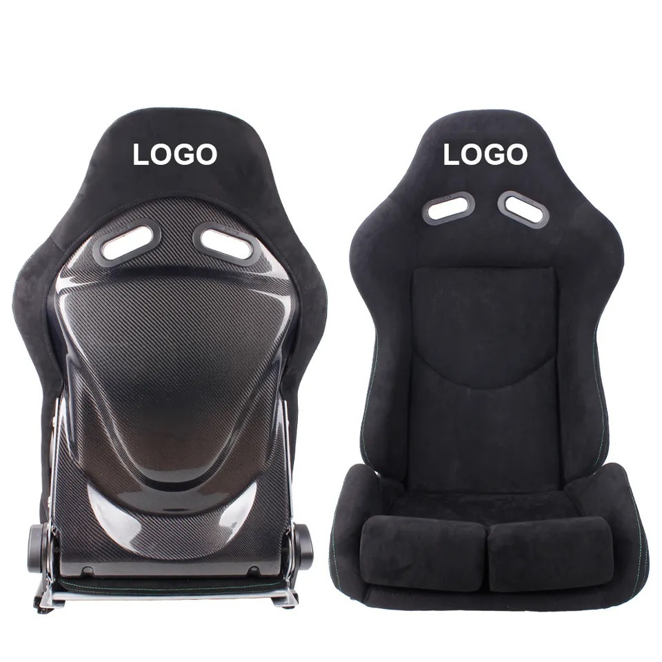 Universal Real Carbon Fiber Racing Seat Bracket 1 Pair Adjustable Slider Race Car Seats with Logo