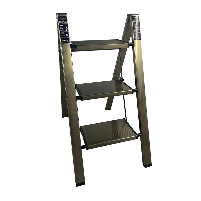 Light and Handy Super 3 Step Portable Aluminium Custom Household Folding Ladders with Wide Step