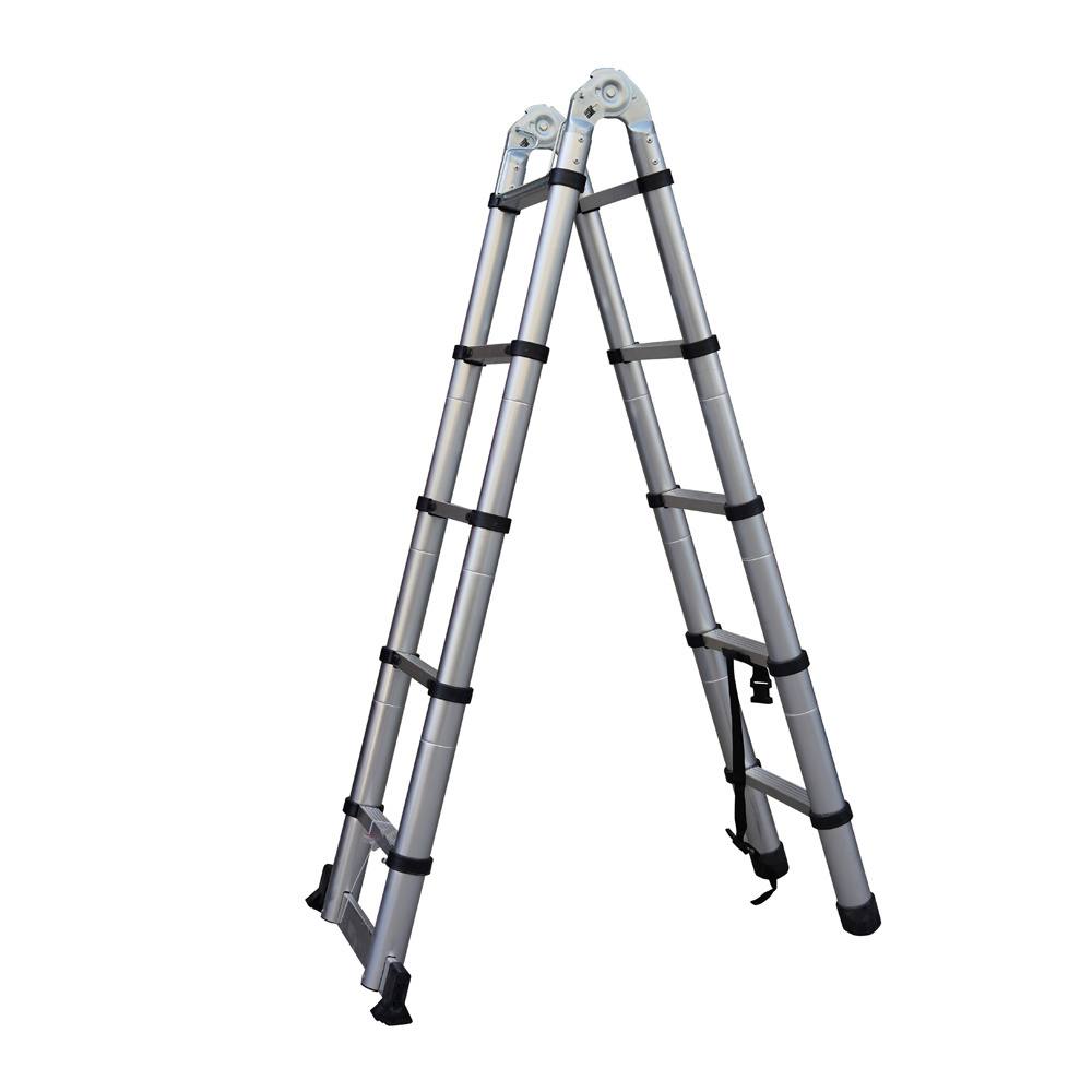 EN131 5.0M Durable Aluminum Compact Folding Ladder Foldable Warehouse Multipurpose Ladder