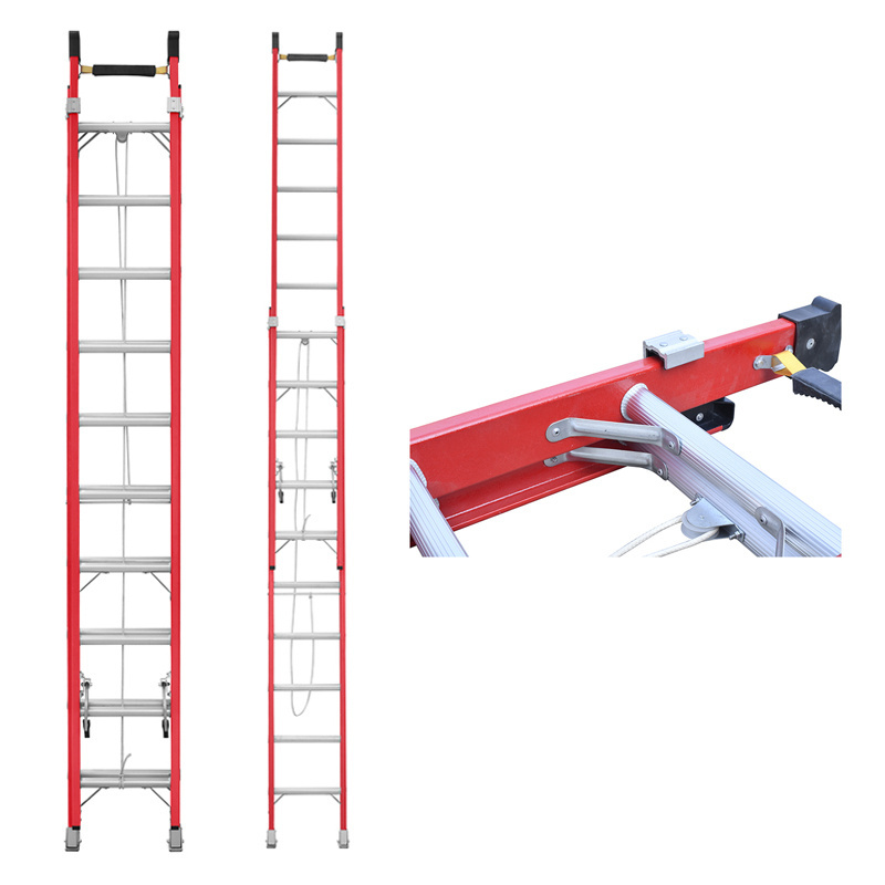 Personalization High Strength Insulated Fiberglass Telescopic Extension Ladder Shelf