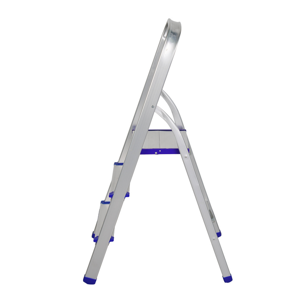 BOWEITI 3 Steps Hot Sell Mobile Aluminum Alloy Ladder herringbone ladder with Anti-Slip Feet