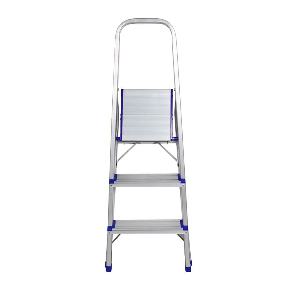 BOWEITI 3 Steps Hot Sell Mobile Aluminum Alloy Ladder herringbone ladder with Anti-Slip Feet